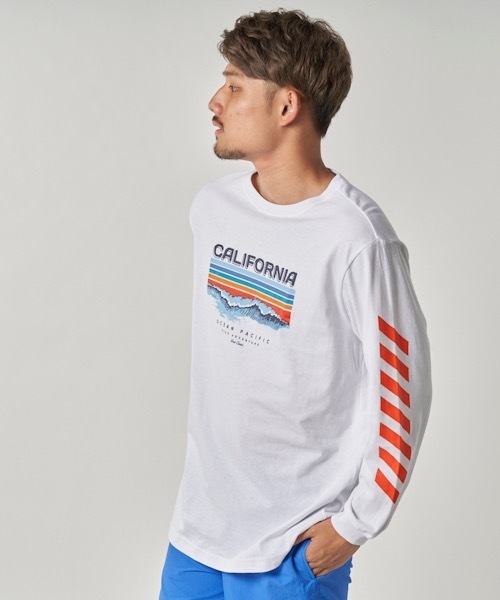 Ocean Pacific(オーシャンパシフィック)の「【OP/オーピー】プリントロングTシャツ / ユニセックス 長袖 サーフカジュアル(Tシャツ/カットソー・メンズ・ホワイト/ネイビー・MEDIUM/LARGE/X-LARGE)」の12枚目の写真