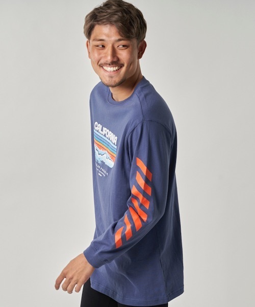 Ocean Pacific(オーシャンパシフィック)の「【OP/オーピー】プリントロングTシャツ / ユニセックス 長袖 サーフカジュアル(Tシャツ/カットソー・メンズ・ホワイト/ネイビー・MEDIUM/LARGE/X-LARGE)」の3枚目の写真