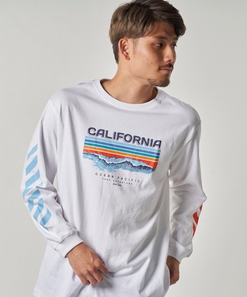 Ocean Pacific(オーシャンパシフィック)の「【OP/オーピー】プリントロングTシャツ / ユニセックス 長袖 サーフカジュアル(Tシャツ/カットソー・メンズ・ホワイト/ネイビー・MEDIUM/LARGE/X-LARGE)」の18枚目の写真