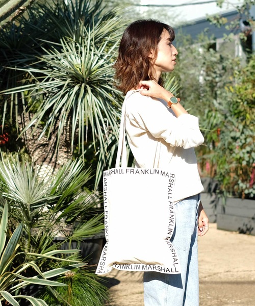 FRANKLIN & MARSHALL（フランクリンマーシャル）の「【FRANKLIN & MARSHALL / フランクリンマーシャル】コットンキャンバス トートバッグ（トートバッグ・レディース・パープル/ホワイト/ブルー/レッド/ブラック/グリーン・FREE）」の3枚目の写真