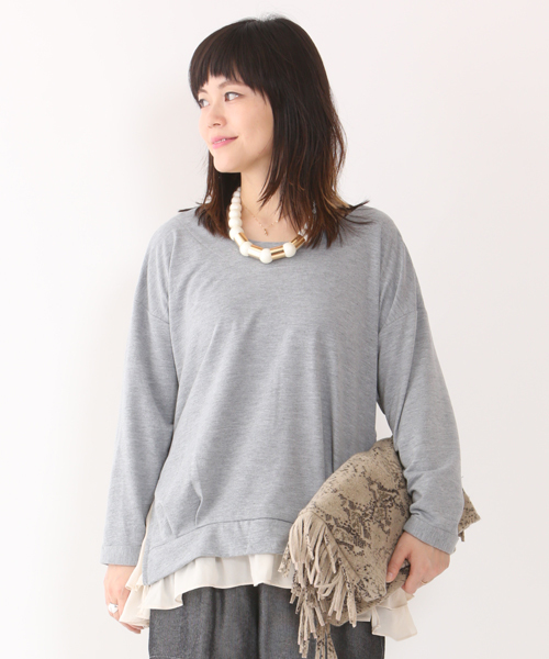 mystic（ミスティック）の「サイドZIP切替プルオーバー（ニット/セーター・レディース・ネイビー/ブラック/オフホワイト/グレー・ﾌﾘ-）」の4枚目の写真