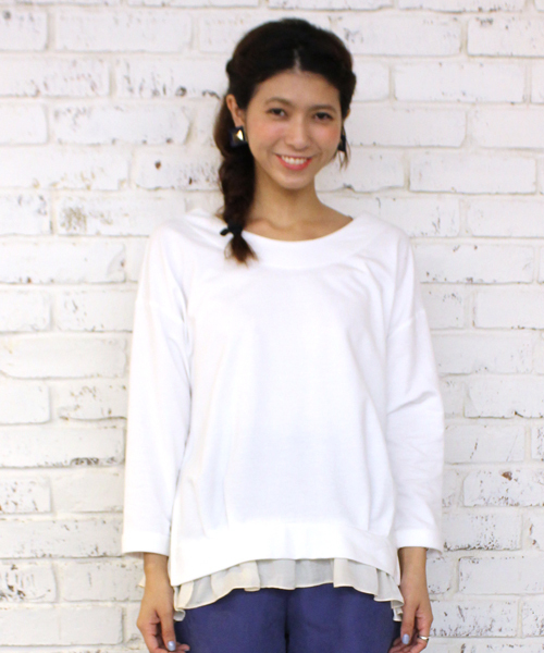 mystic（ミスティック）の「サイドZIP切替プルオーバー（ニット/セーター・レディース・ネイビー/ブラック/オフホワイト/グレー・ﾌﾘ-）」の2枚目の写真