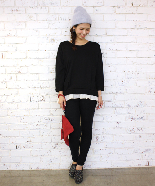 mystic（ミスティック）の「サイドZIP切替プルオーバー（ニット/セーター・レディース・ネイビー/ブラック/オフホワイト/グレー・ﾌﾘ-）」の16枚目の写真