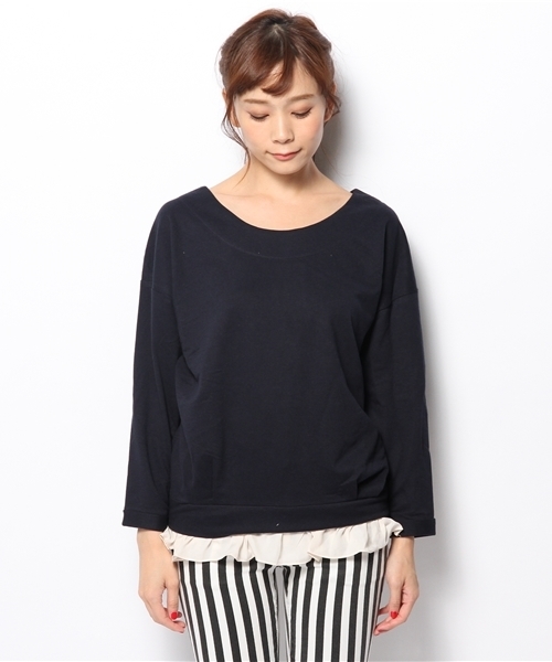 mystic（ミスティック）の「サイドZIP切替プルオーバー（ニット/セーター・レディース・ネイビー/ブラック/オフホワイト/グレー・ﾌﾘ-）」の5枚目の写真