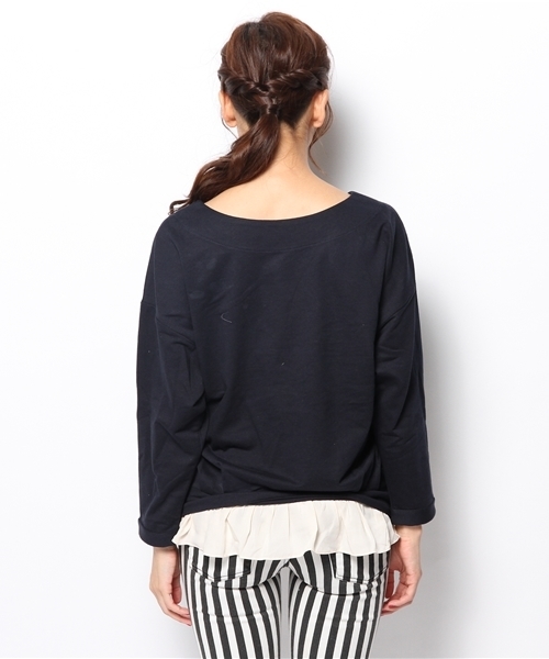 mystic（ミスティック）の「サイドZIP切替プルオーバー（ニット/セーター・レディース・ネイビー/ブラック/オフホワイト/グレー・ﾌﾘ-）」の7枚目の写真