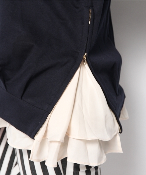 mystic（ミスティック）の「サイドZIP切替プルオーバー（ニット/セーター・レディース・ネイビー/ブラック/オフホワイト/グレー・ﾌﾘ-）」の11枚目の写真