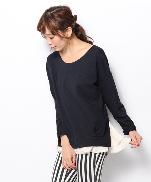 mystic（ミスティック）の「サイドZIP切替プルオーバー（ニット/セーター・レディース・ネイビー/ブラック/オフホワイト/グレー・ﾌﾘ-）」の13枚目の写真