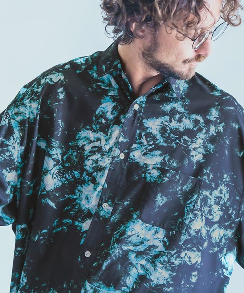 ANGENEHM(アンゲネーム)の「ms4536-Dark Flower Over Size Long Sleeve Shirts (MADE IN JAPAN) シャツ(シャツ/ブラウス・メンズ・グレー/ブルー・S/M/L)」の17枚目の写真