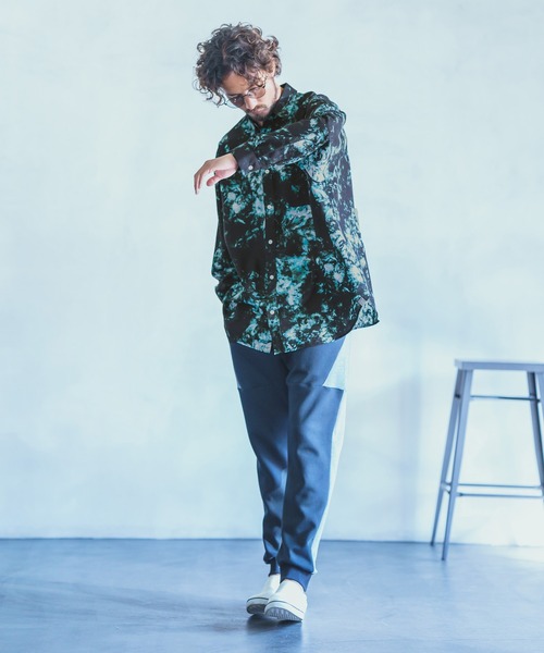 ANGENEHM(アンゲネーム)の「ms4536-Dark Flower Over Size Long Sleeve Shirts (MADE IN JAPAN) シャツ(シャツ/ブラウス・メンズ・グレー/ブルー・S/M/L)」の15枚目の写真