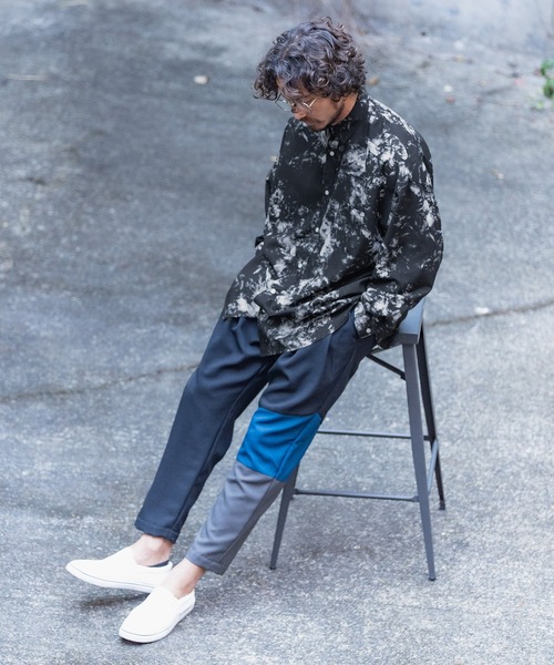 ANGENEHM(アンゲネーム)の「ms4536-Dark Flower Over Size Long Sleeve Shirts (MADE IN JAPAN) シャツ(シャツ/ブラウス・メンズ・グレー/ブルー・S/M/L)」の9枚目の写真
