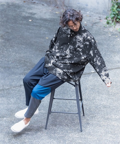 ANGENEHM(アンゲネーム)の「ms4536-Dark Flower Over Size Long Sleeve Shirts (MADE IN JAPAN) シャツ(シャツ/ブラウス・メンズ・グレー/ブルー・S/M/L)」の11枚目の写真