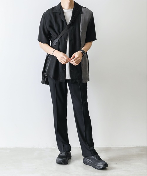 KAZUYUKI KUMAGAI ATTACHMENT(カズユキクマガイアタッチメント)の「VISCOSE TWILL STRAIGHT FIT TROUSERS(スラックス・メンズ・ブラック/ベージュ・3/1/2)」の16枚目の写真