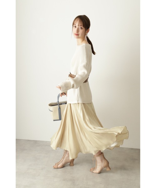 JILL STUART（ジルスチュアート）の「◆【WEB限定 サイズ：4】イザベルフレアスカート（スカート・レディース・イエロー/ホワイト・4/0/2）」の5枚目の写真