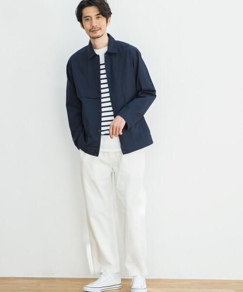 THE SHOP TK （ザ ショップ ティーケー ）の「◆【撥水】ショートトレンチブルゾン（ブルゾン・メンズ・ベージュ/ネイビー・02/03/04）」の9枚目の写真