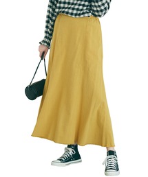リブ イン コンフォート こなれ感とカジュアル感がちょうどいい 大人麻混スカート