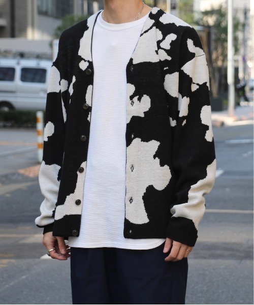 オレボレブラ♥️ ぶたさんメッセージプリント　白黒　カーディガン TOWNCRAFT（タウンクラフト）の「TOWN CRAFT / タウンクラフト