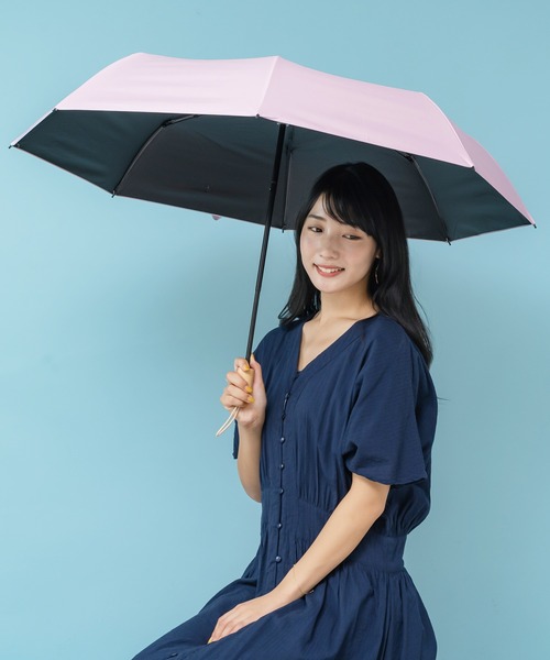 VitaFelice(ヴィータフェリーチェ)の「晴雨兼用 UVカット 折りたたみ日傘 遮光率100%・UV遮蔽率99.9%以上(折りたたみ傘・レディース・ピンク/グレー/ネイビー/オリーブ/ブラック/ブルー/ライム/サンドベージュ/ミント・FREE)」の9枚目の写真