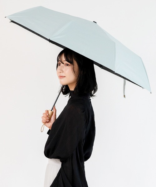 VitaFelice(ヴィータフェリーチェ)の「晴雨兼用 UVカット 折りたたみ日傘 遮光率100%・UV遮蔽率99.9%以上(折りたたみ傘・レディース・ピンク/グレー/ネイビー/オリーブ/ブラック/ブルー/ライム/サンドベージュ/ミント・FREE)」の6枚目の写真