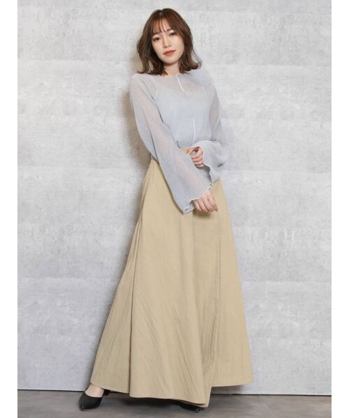 dazzlin（ダズリン）の「楊柳シフォンプルオーバー（Tシャツ/カットソー・レディース・オフホワイト/ブラック/ミント/ベージュ・FREE）」の5枚目の写真