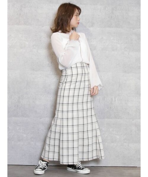 dazzlin（ダズリン）の「楊柳シフォンプルオーバー（Tシャツ/カットソー・レディース・オフホワイト/ブラック/ミント/ベージュ・FREE）」の6枚目の写真