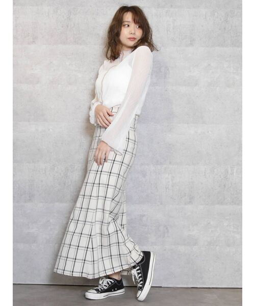 dazzlin（ダズリン）の「楊柳シフォンプルオーバー（Tシャツ/カットソー・レディース・オフホワイト/ブラック/ミント/ベージュ・FREE）」の8枚目の写真