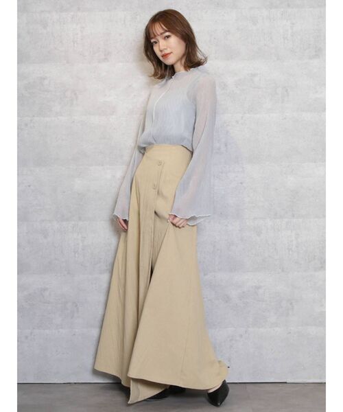 dazzlin（ダズリン）の「楊柳シフォンプルオーバー（Tシャツ/カットソー・レディース・オフホワイト/ブラック/ミント/ベージュ・FREE）」の11枚目の写真