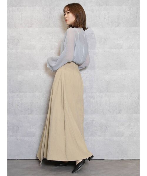 dazzlin（ダズリン）の「楊柳シフォンプルオーバー（Tシャツ/カットソー・レディース・オフホワイト/ブラック/ミント/ベージュ・FREE）」の12枚目の写真