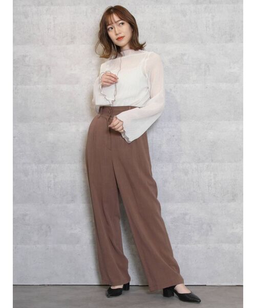 dazzlin（ダズリン）の「楊柳シフォンプルオーバー（Tシャツ/カットソー・レディース・オフホワイト/ブラック/ミント/ベージュ・FREE）」の13枚目の写真