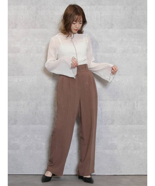 dazzlin（ダズリン）の「楊柳シフォンプルオーバー（Tシャツ/カットソー・レディース・オフホワイト/ブラック/ミント/ベージュ・FREE）」の14枚目の写真