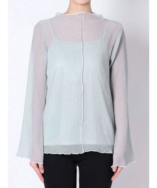 dazzlin（ダズリン）の「楊柳シフォンプルオーバー（Tシャツ/カットソー・レディース・オフホワイト/ブラック/ミント/ベージュ・FREE）」の16枚目の写真