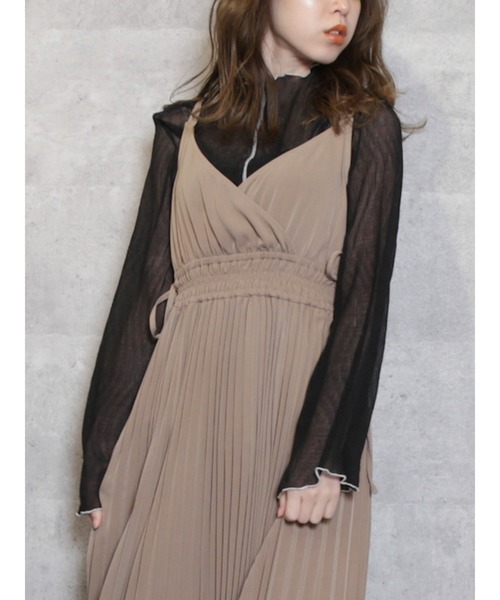 dazzlin（ダズリン）の「楊柳シフォンプルオーバー（Tシャツ/カットソー・レディース・オフホワイト/ブラック/ミント/ベージュ・FREE）」の2枚目の写真