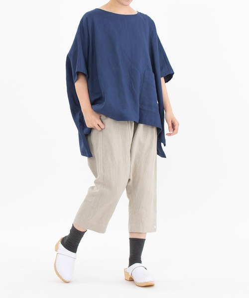 chanvre nop de nod(シャンブルノップドゥノッド)の「chanvre8分丈サルエルパンツ(その他パンツ・レディース・ブラック/ブルー/ダークブルー/キナリ・9)」の12枚目の写真