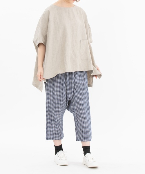 chanvre nop de nod(シャンブルノップドゥノッド)の「chanvre8分丈サルエルパンツ(その他パンツ・レディース・ブラック/ブルー/ダークブルー/キナリ・9)」の20枚目の写真