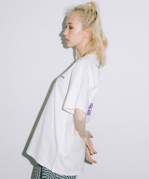 X-girl（エックスガール）の「MOBILE PHONE S/S TEE（Tシャツ/カットソー・レディース・ホワイト/ブラック/ブルー・S/M/L/XL）」の22枚目の写真