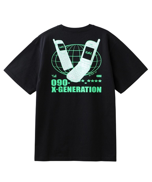 X-girl（エックスガール）の「MOBILE PHONE S/S TEE（Tシャツ/カットソー・レディース・ホワイト/ブラック/ブルー・S/M/L/XL）」の20枚目の写真