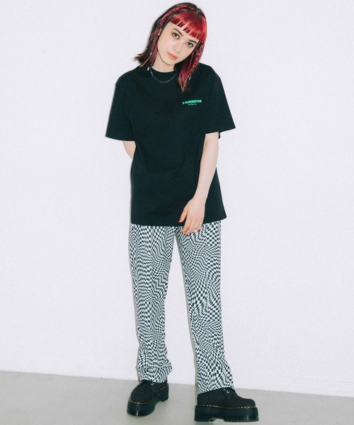 X-girl（エックスガール）の「MOBILE PHONE S/S TEE（Tシャツ/カットソー・レディース・ホワイト/ブラック/ブルー・S/M/L/XL）」の19枚目の写真