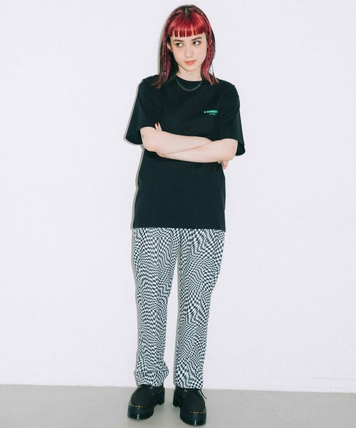 X-girl（エックスガール）の「MOBILE PHONE S/S TEE（Tシャツ/カットソー・レディース・ホワイト/ブラック/ブルー・S/M/L/XL）」の16枚目の写真