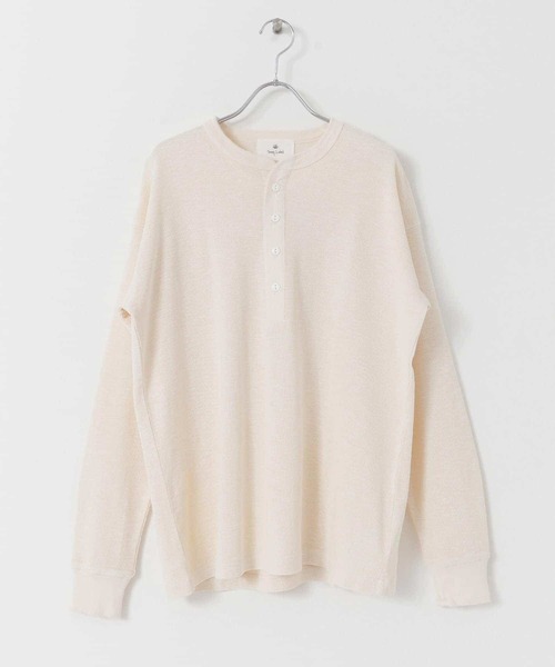 URBAN RESEARCH Sonny Label(アーバンリサーチサニーレーベル)の「ピグメントワッフルヘンリーロングスリーブTシャツ(Tシャツ/カットソー・メンズ・ネイビー/ベージュ/オフホワイト・MEDIUM/LARGE)」の2枚目の写真