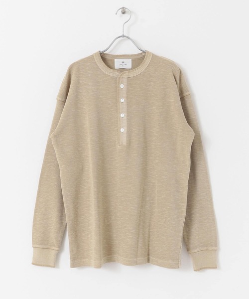 URBAN RESEARCH Sonny Label(アーバンリサーチサニーレーベル)の「ピグメントワッフルヘンリーロングスリーブTシャツ(Tシャツ/カットソー・メンズ・ネイビー/ベージュ/オフホワイト・MEDIUM/LARGE)」の9枚目の写真