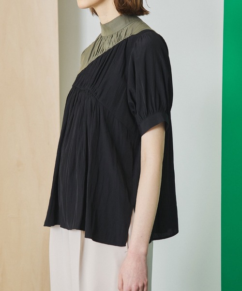 UNITED TOKYO（ユナイテッドトウキョウ）の「スラッシュシャーリングブラウス（シャツ/ブラウス・レディース・ブラック/ホワイト/ブルー・FREE）」の10枚目の写真