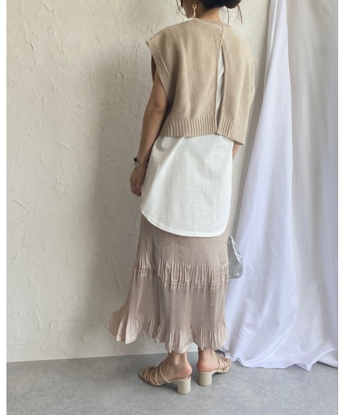 She's Closet(シーズクローゼット)の「マットサテンシャイニープリーツティアードスカート(スカート・レディース・ベージュ/カーキ/ブルー/スモークピンク・FREE)」の11枚目の写真