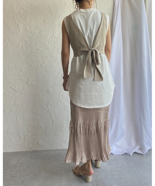 She's Closet(シーズクローゼット)の「マットサテンシャイニープリーツティアードスカート(スカート・レディース・ベージュ/カーキ/ブルー/スモークピンク・FREE)」の15枚目の写真