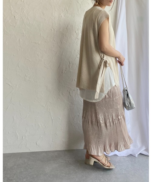 She's Closet(シーズクローゼット)の「マットサテンシャイニープリーツティアードスカート(スカート・レディース・ベージュ/カーキ/ブルー/スモークピンク・FREE)」の17枚目の写真