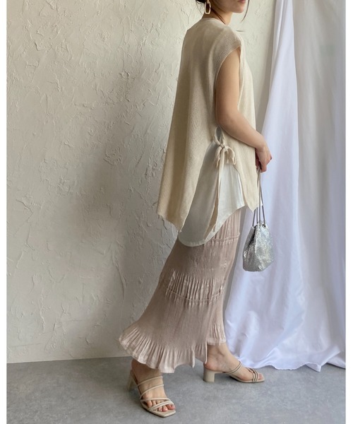 She's Closet(シーズクローゼット)の「マットサテンシャイニープリーツティアードスカート(スカート・レディース・ベージュ/カーキ/ブルー/スモークピンク・FREE)」の18枚目の写真