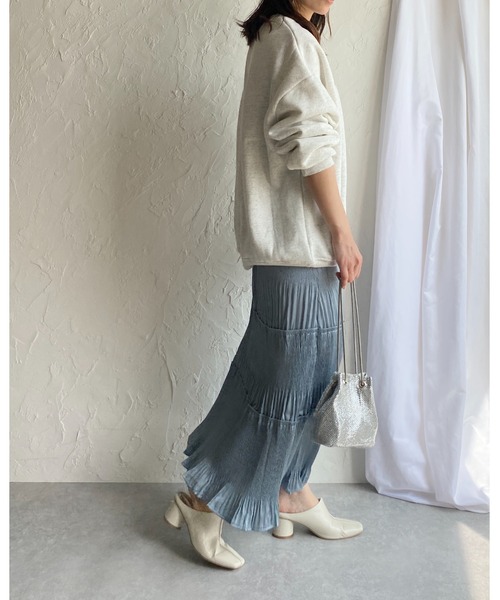 She's Closet(シーズクローゼット)の「マットサテンシャイニープリーツティアードスカート(スカート・レディース・ベージュ/カーキ/ブルー/スモークピンク・FREE)」の20枚目の写真