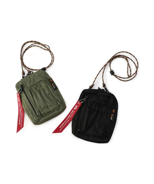 Alpha Industries（アルファインダストリーズ）の「【ユニセックス】コーデュラ ポケットサコッシュ ポーチ（ショルダーバッグ・メンズ・ブラック/グリーン/マルチ/グレー・FREE）」の5枚目の写真