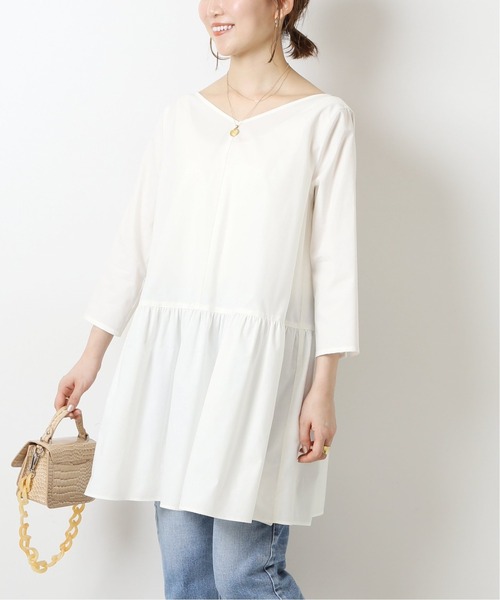 Spick & Span（スピックアンドスパン）の「＃コットンポプリンチュニックブラウス◆（シャツ/ブラウス・レディース・サックスブルー/ホワイト・FREE）」の10枚目の写真