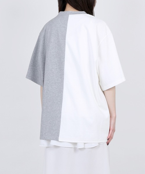 Figments（フィグメンツ）の「再構築ロゴT（Tシャツ/カットソー・レディース・グレー/サックスブルー・SMALL/MEDIUM）」の13枚目の写真