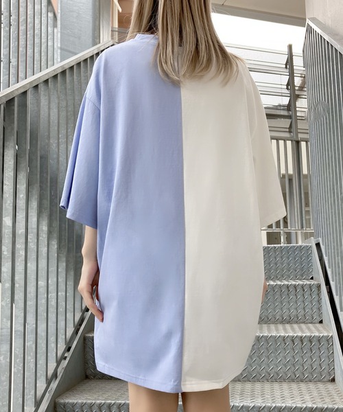 Figments（フィグメンツ）の「再構築ロゴT（Tシャツ/カットソー・レディース・グレー/サックスブルー・SMALL/MEDIUM）」の9枚目の写真