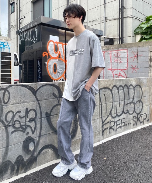 Figments（フィグメンツ）の「再構築ロゴT（Tシャツ/カットソー・レディース・グレー/サックスブルー・SMALL/MEDIUM）」の19枚目の写真